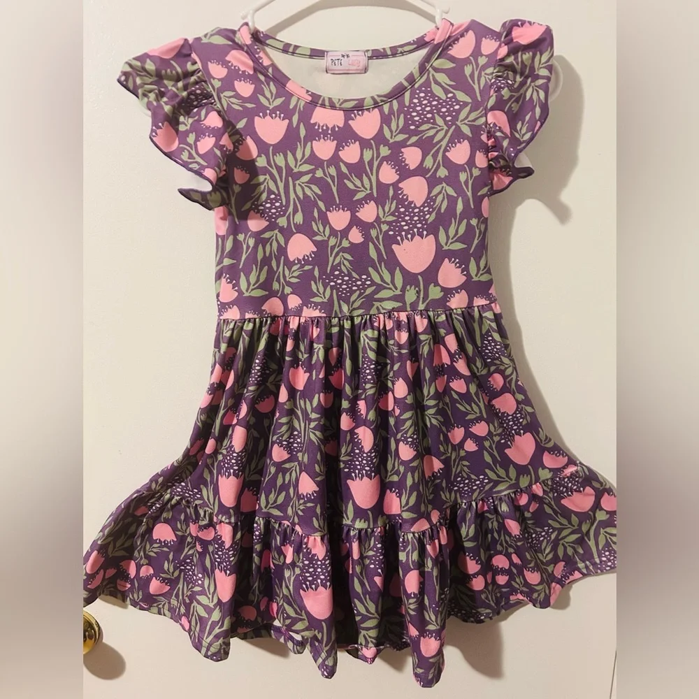 Pete + Lucy Top Floral Purple Dress.Size 6.